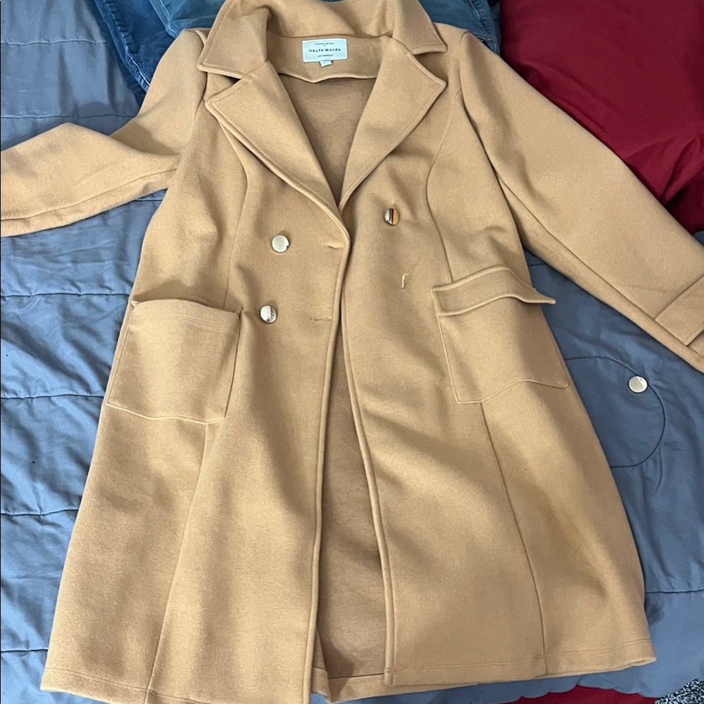 Haute Monde Camel Trench Coat